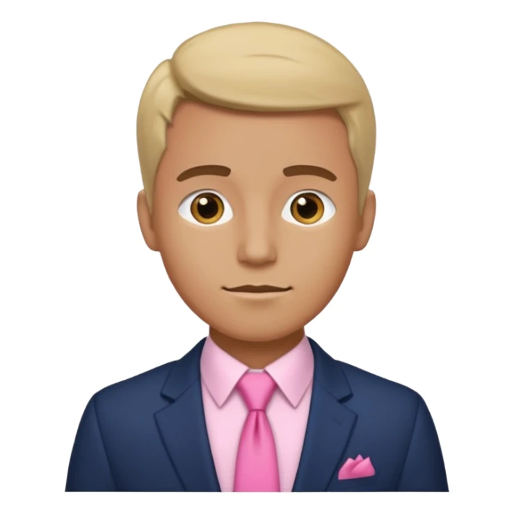 man with pink tie and blazer sticker