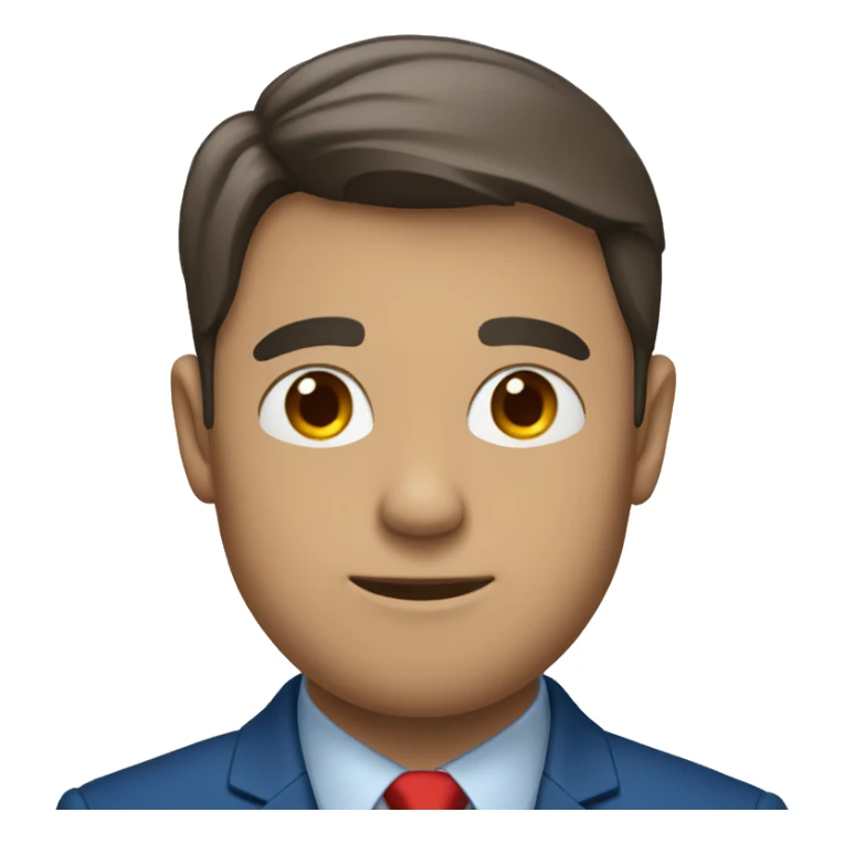 man in blue suit and red tie sticker