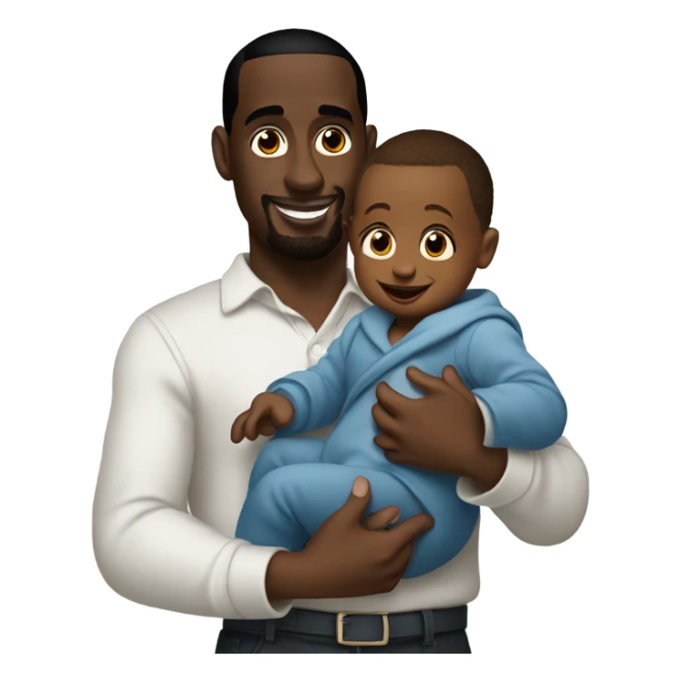 p-diddy holdin a baby sticker