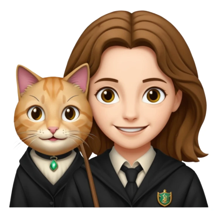 hermione granger turning professor snape into a cat sticker