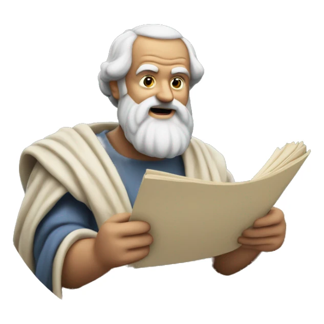 Aristotle holds a scroll in his hand sticker