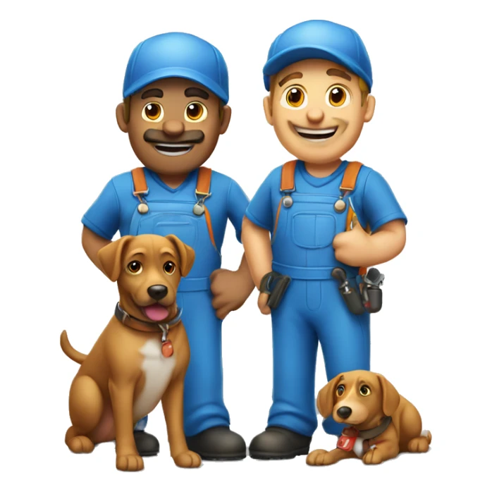 plumber and dog plumber blue sticker