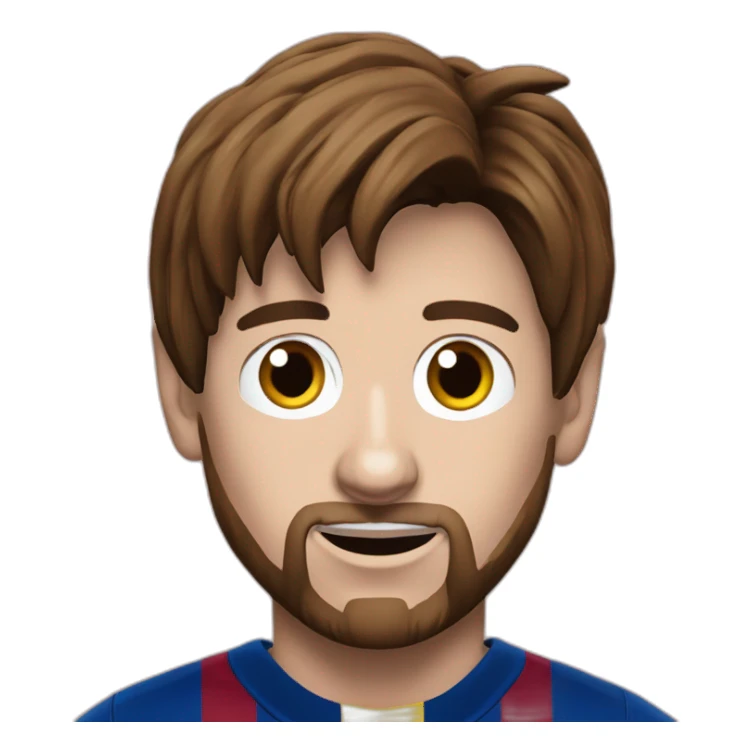 Lionel Messi with a barcelona  sticker