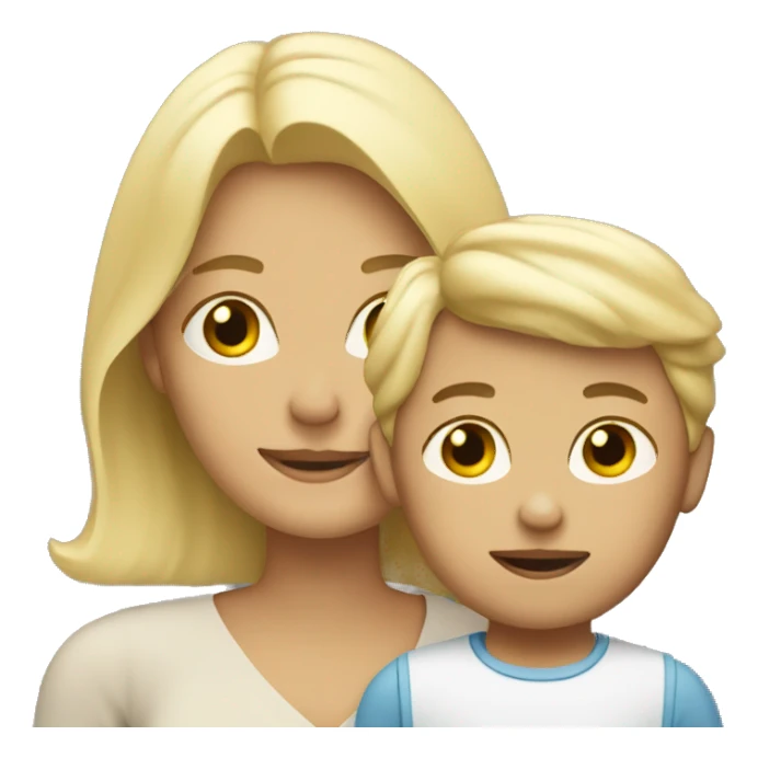 Blonde mum with blonde little boy sticker