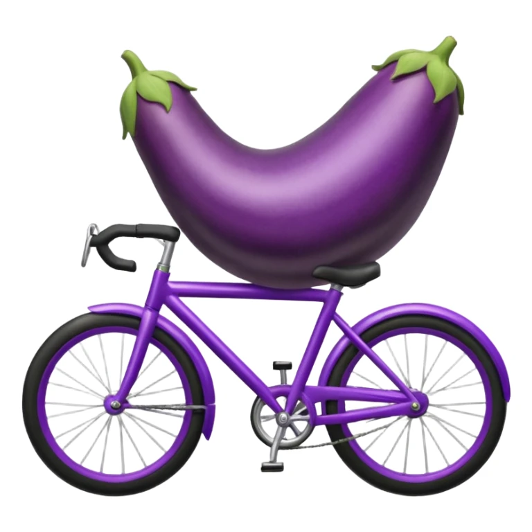 Eggplant riding bike sticker
