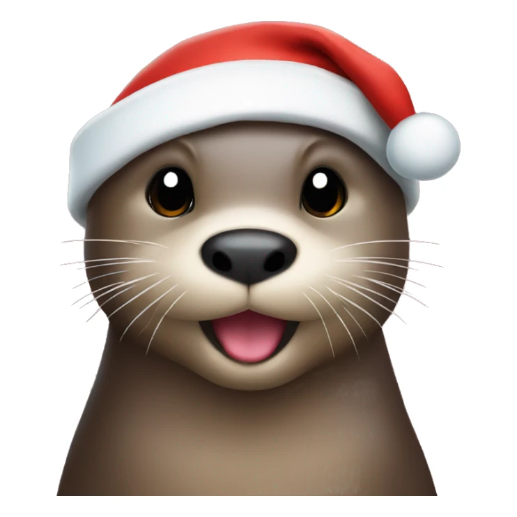 Otter in a Santa hat sticker