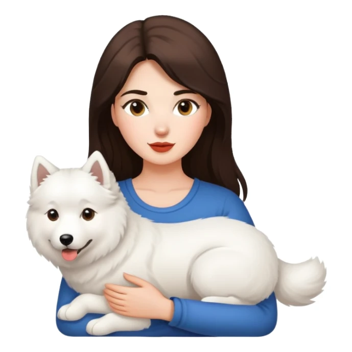 Brunette beauty and her Samoyed sticker