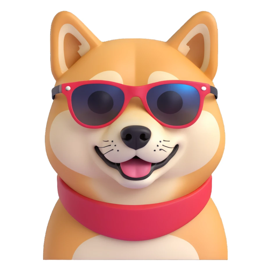 shiba inu, wearing sunglasses sticker