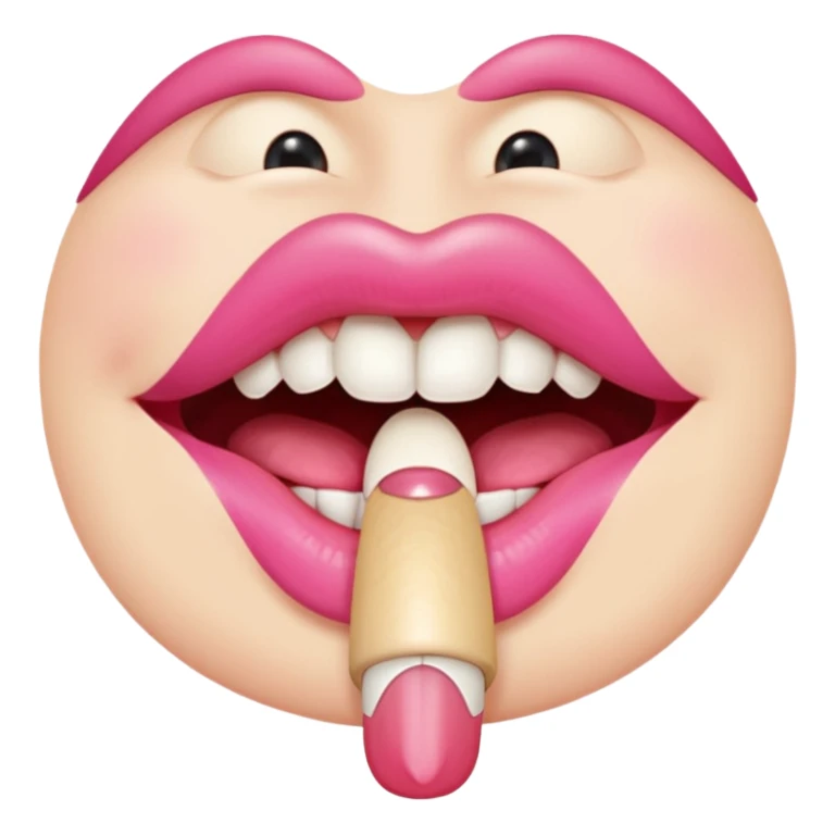 mouth biting its nail sticker