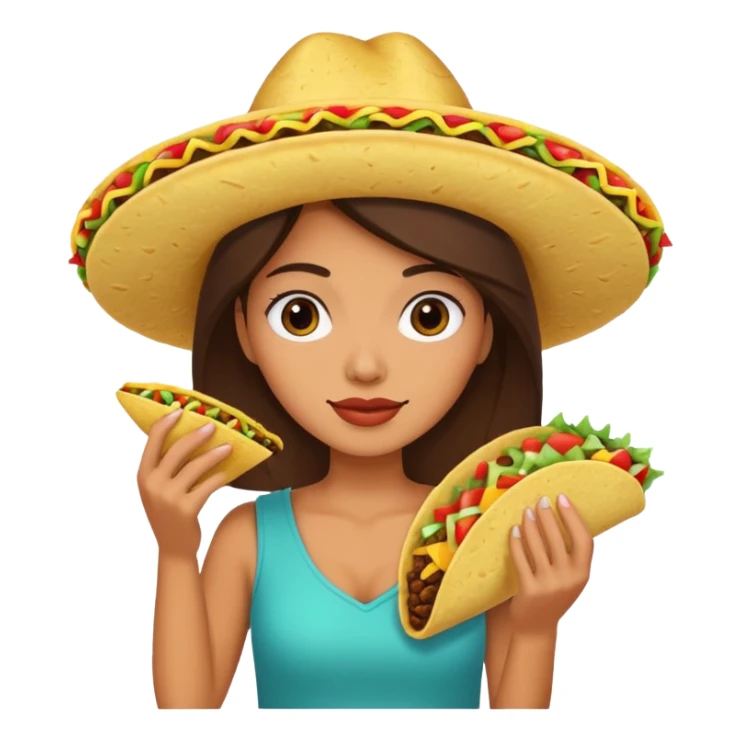 woman holding taco sticker