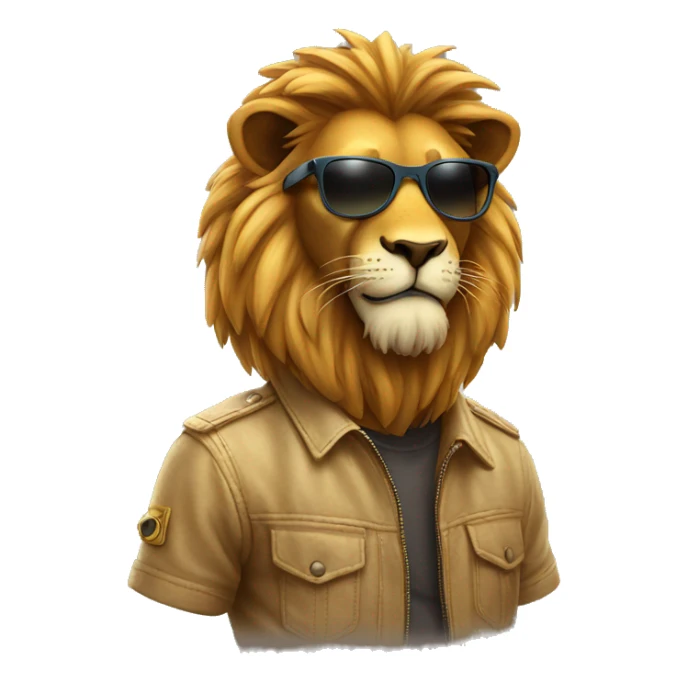 cool lion wearing sunglasses sticker