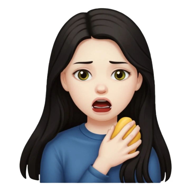 A girl choking herself sticker