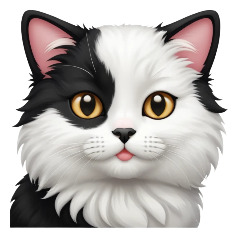 Black and white cat kiss face  sticker