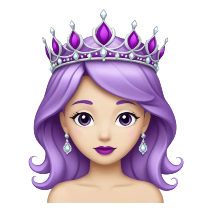Purple rose with silver tiara sticker