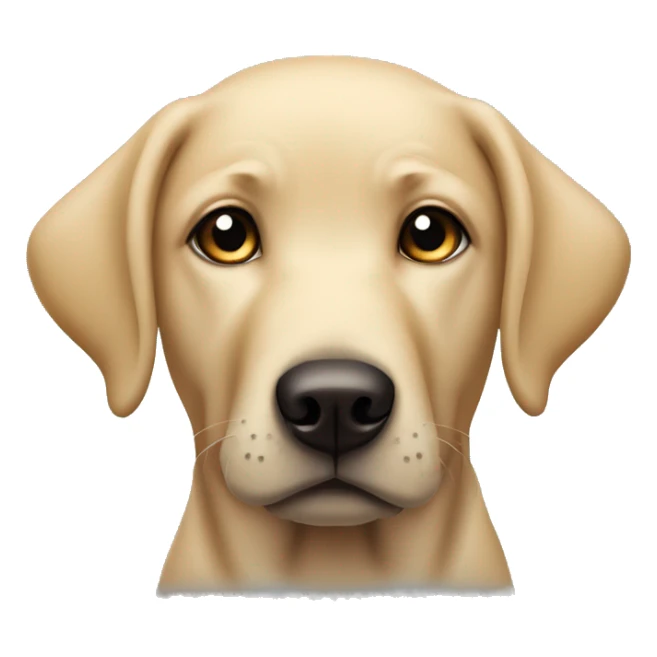 A labrador retriever with a black dot on his forehead sticker