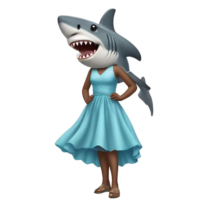 Shark wearing a dress sticker