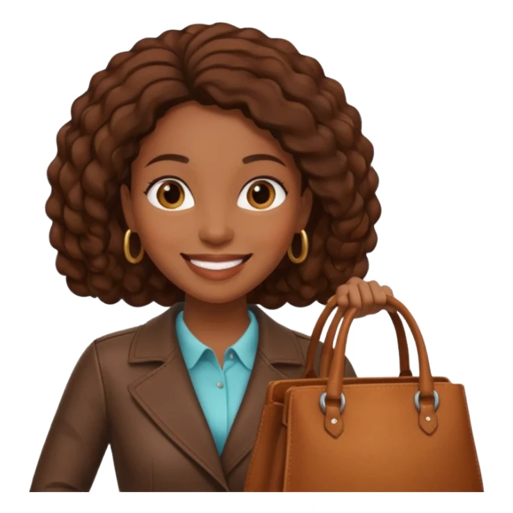 black woman with bag sticker