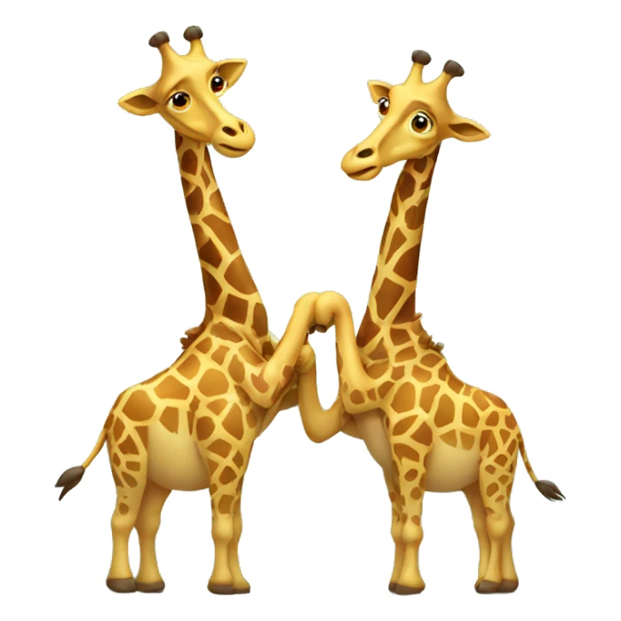 Two giraffes having a swinging neck fight sticker