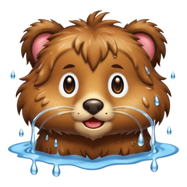 wet furry animal sticker