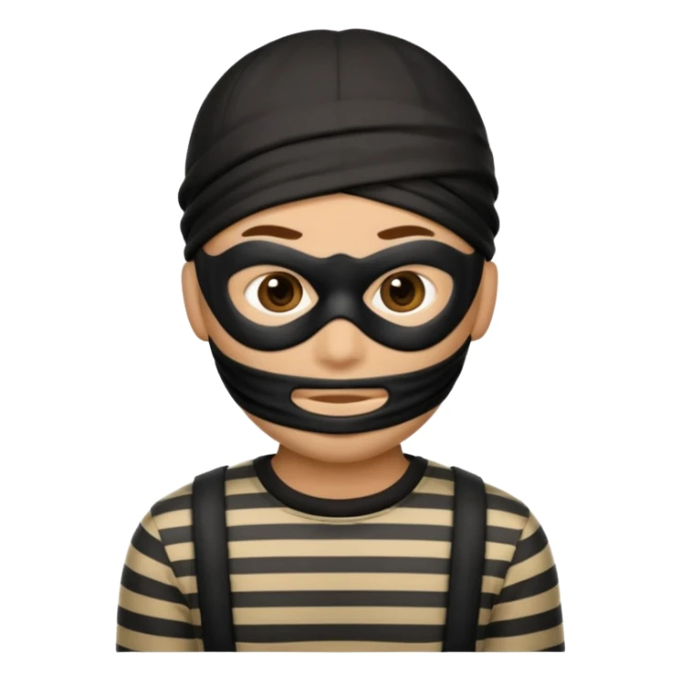 A theif robber emoji,Stripped shirt sticker