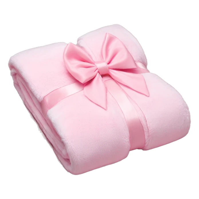 Fold babypink blanket with bow sticker