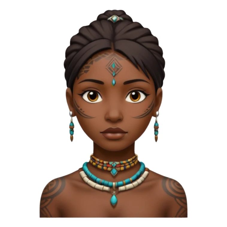 tribal girl Tattooed, empty neck sticker