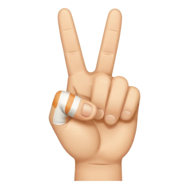 Hand peace sign also with thumb out sticker