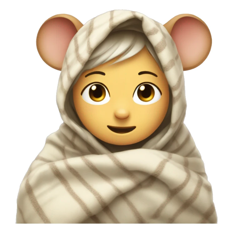a maus withe a blanket over her head a little a very cute maus sticker