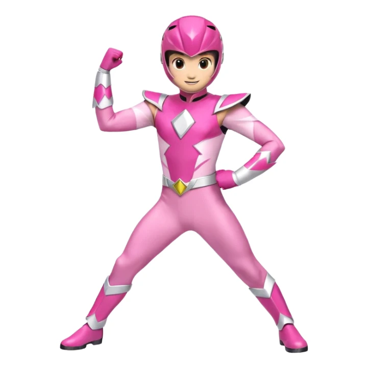 A cute Pink power ranger in different cute poses sticker
