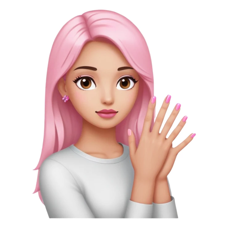 Gözünü kaydıran pembe ojeli sticker