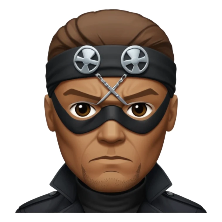 Create nick fury Superhero Emoji face only sticker