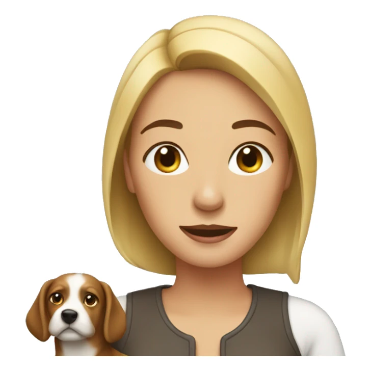 A woman with her dog sticker