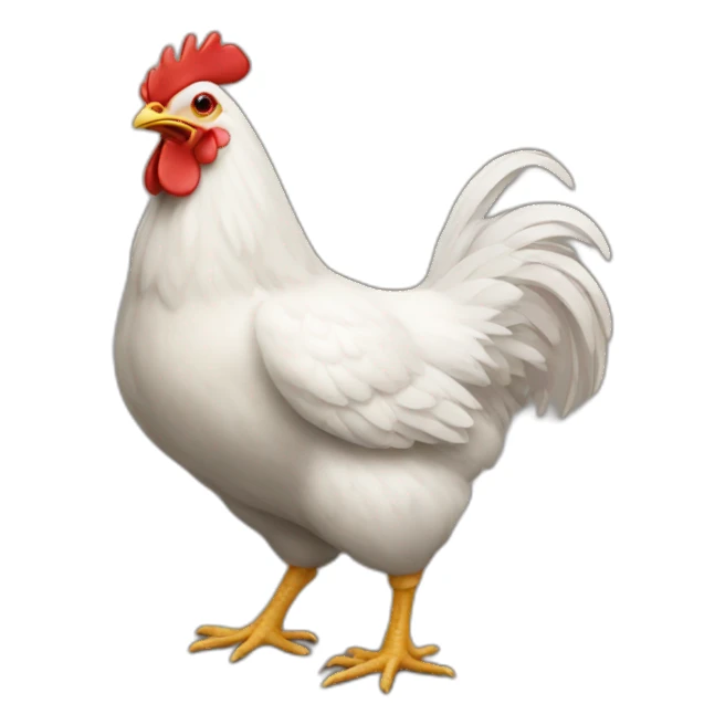 chicken with heart sticker