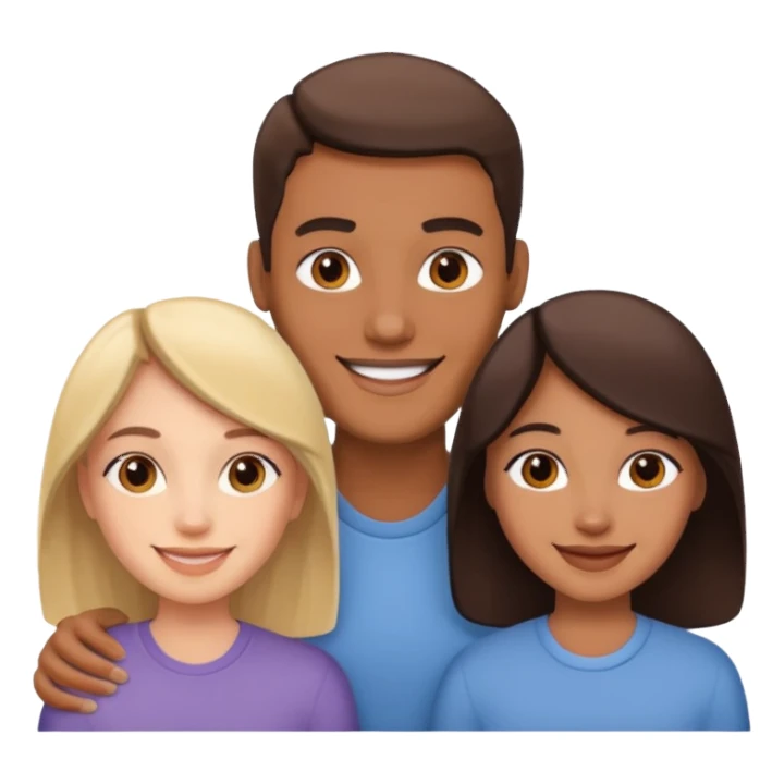 Two sisters and one man emoji sticker