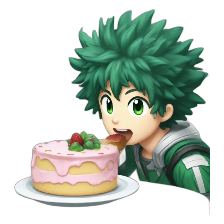 Izuku midoriya eating cake sticker