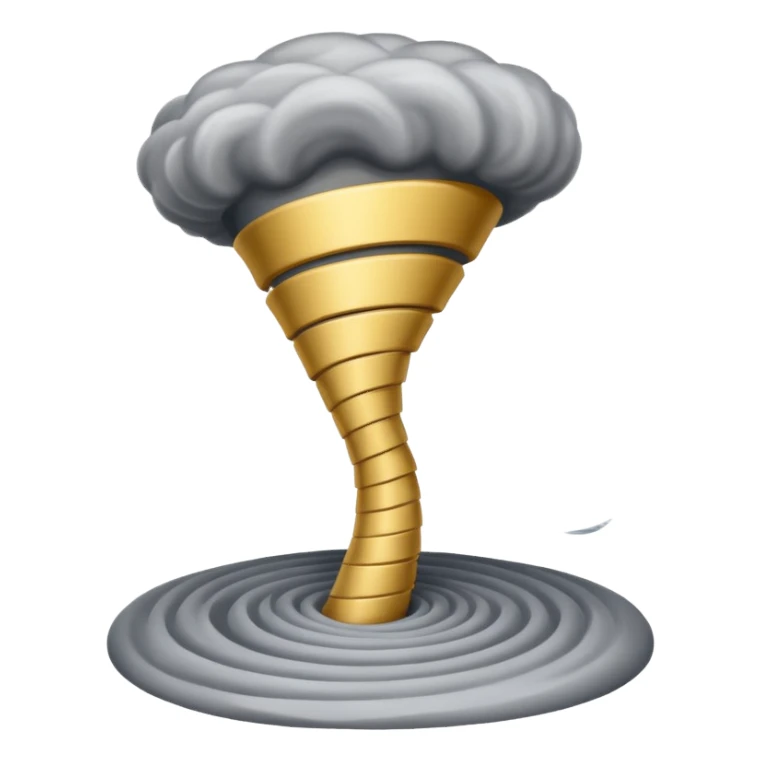 A slender grey tornado spiraling upward from the ground sticker