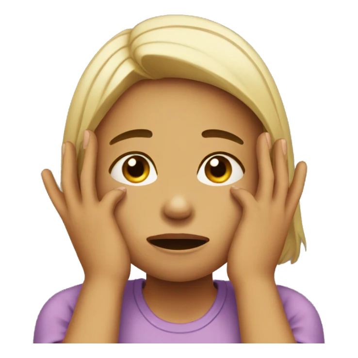 girl crying with hand on face  sticker