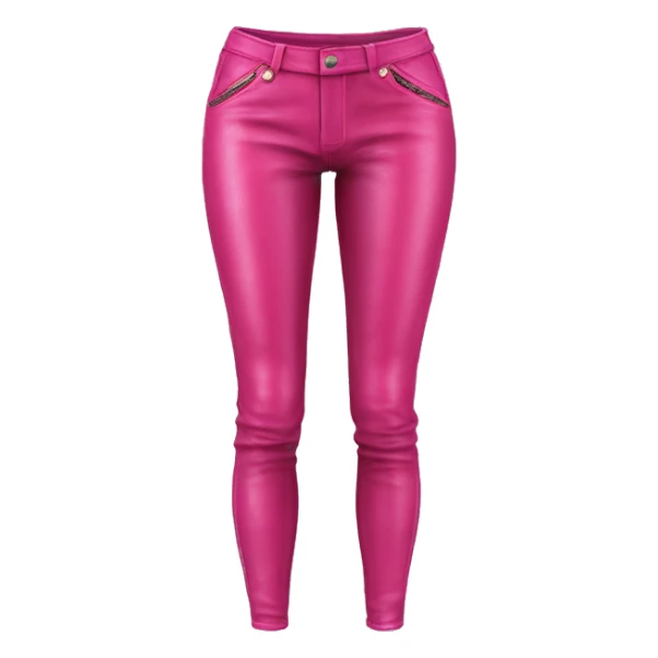 Realistic isolated pair of hot pink leather jegging pants. sticker