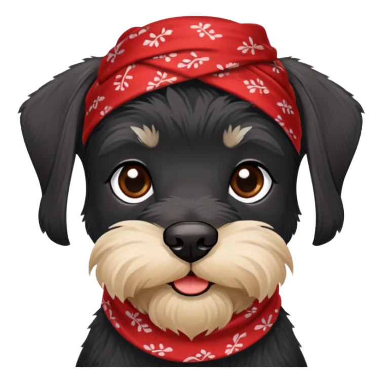 Black Mini schnauzer with red bandana sticker
