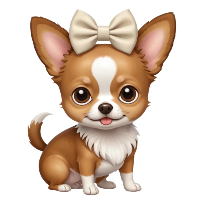 chihuahua dog with a bow sticker