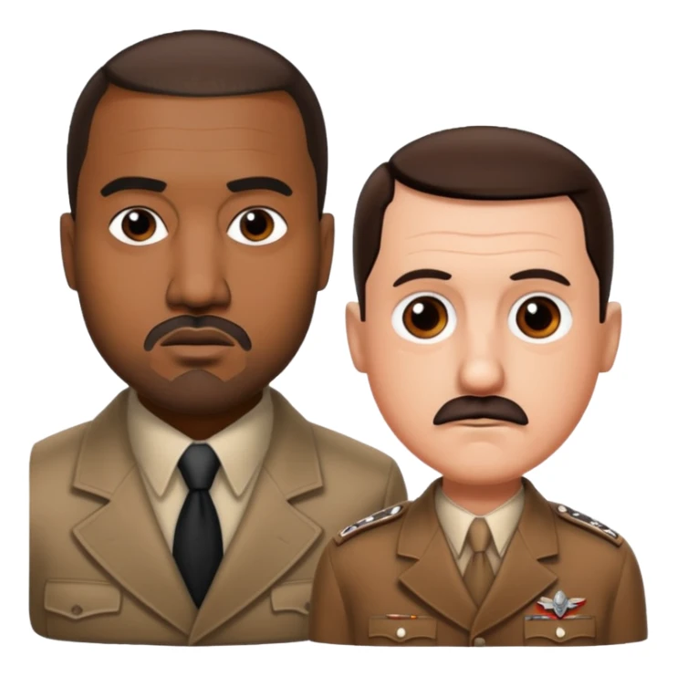Hitler and kayne west sticker