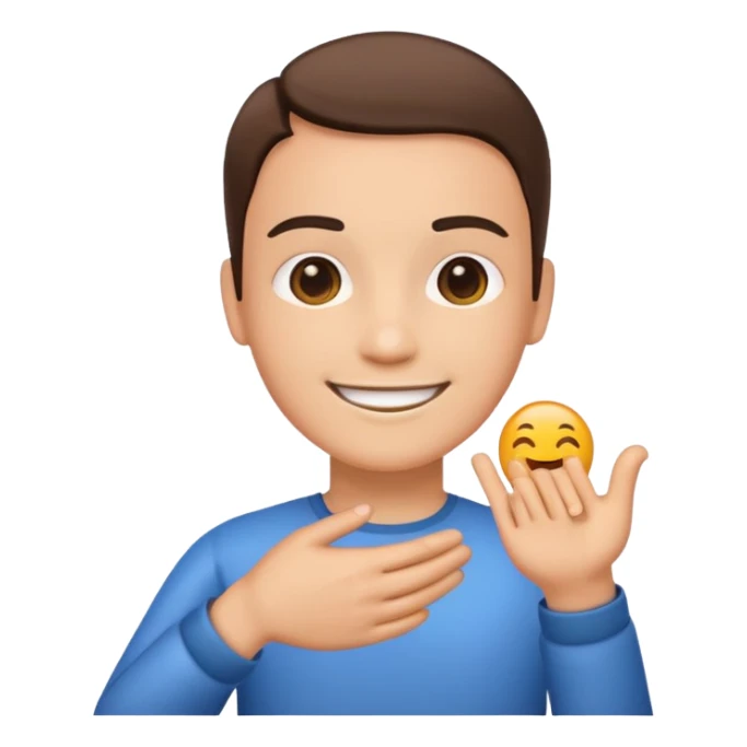 person holding hands with android, emoji style, smiling faces sticker