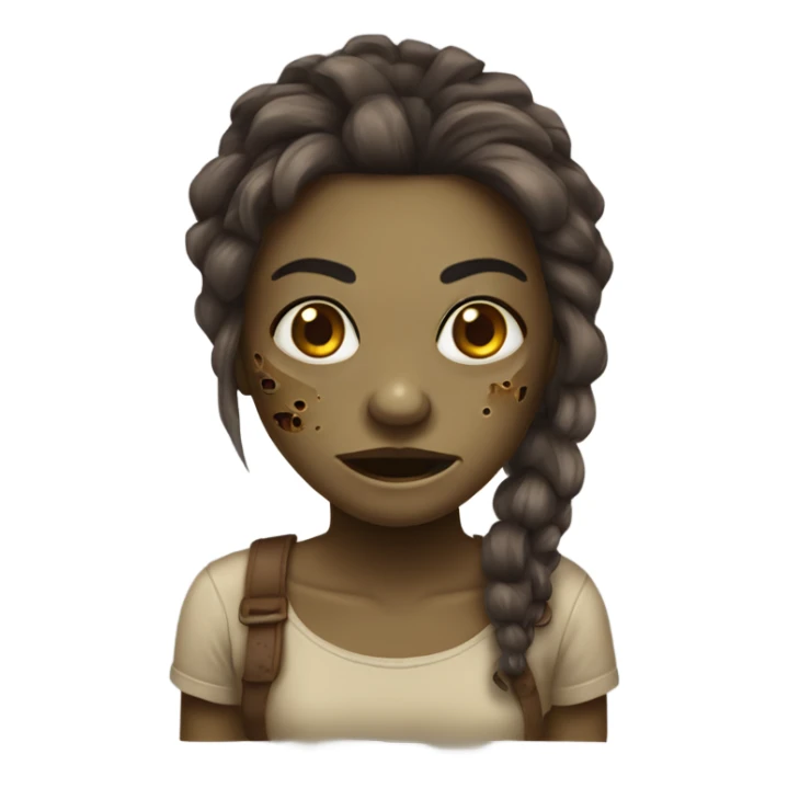  garota zumbi com cabelo marrom sticker