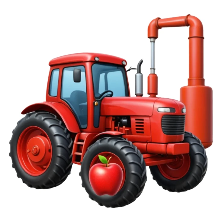 :  🚜 + 🏭 + 🍎 sticker