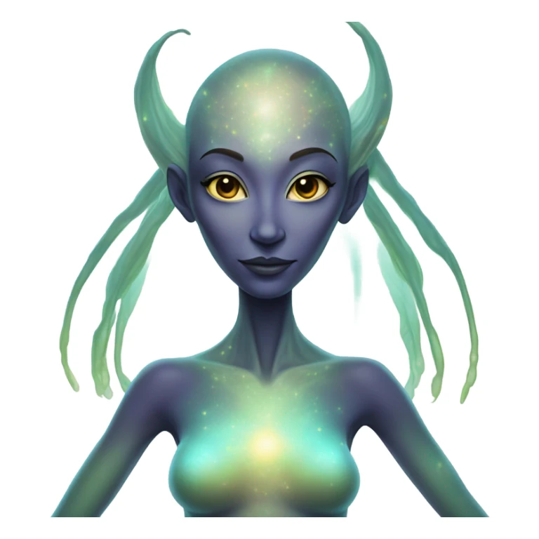 a heavenly alien woman full body sticker