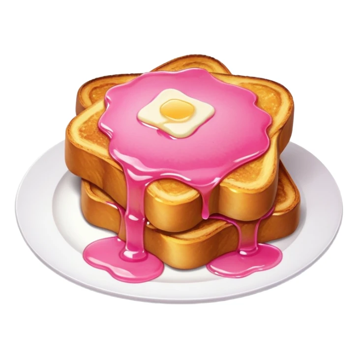 pink french toast with maple syrup sticker