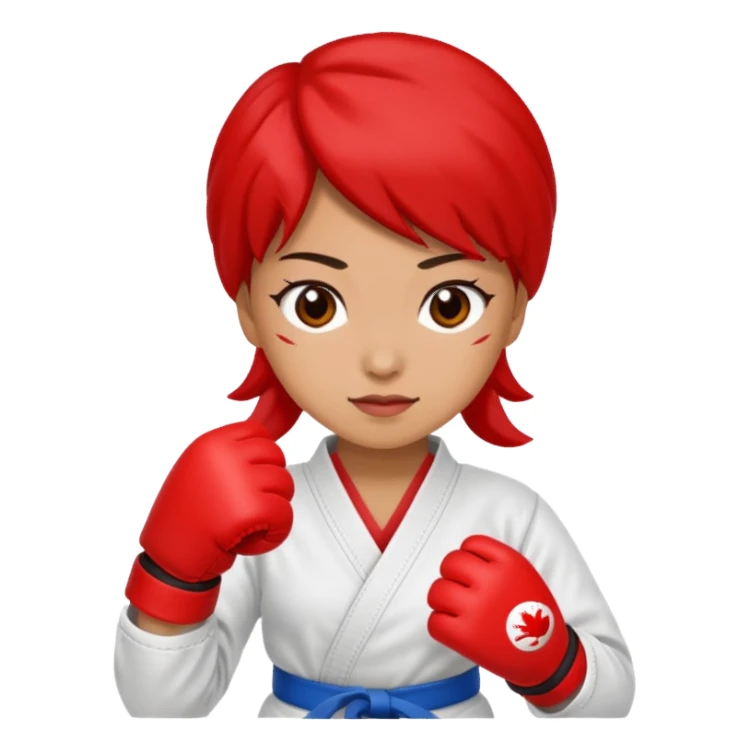 karate lady, red glove sticker