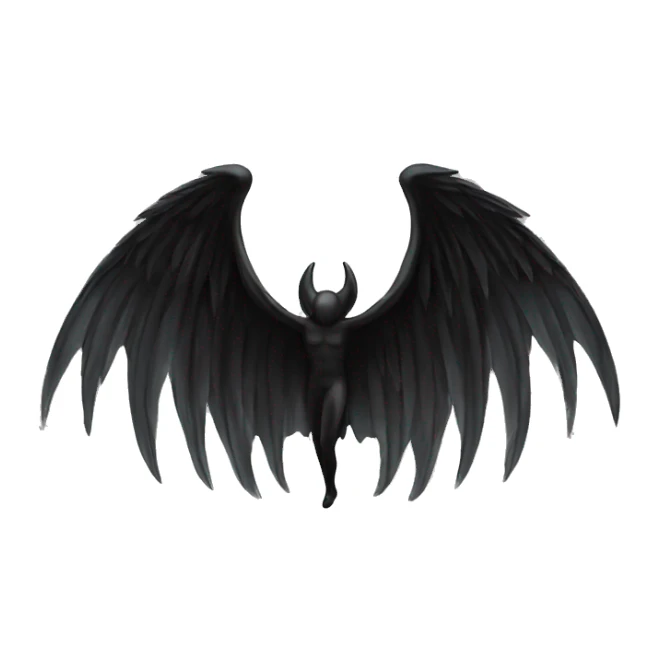Lucifer wings black colour no man only wings  sticker