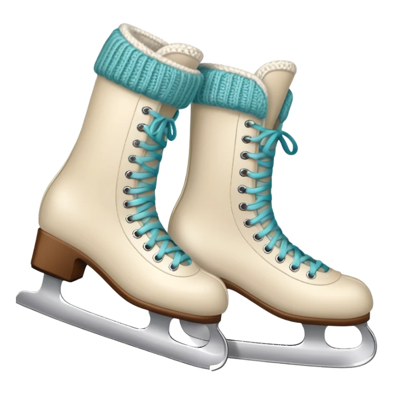 ice skates with cozy legwarmers pulled over them sticker