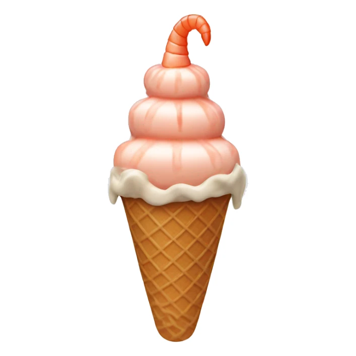 ice cream cone with shrimp on top sticker